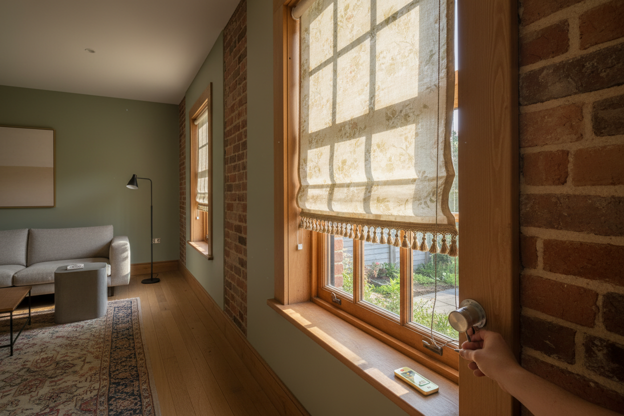 Why I Kept the Old-Fashioned Roll Up Window Shades in My Bungalow