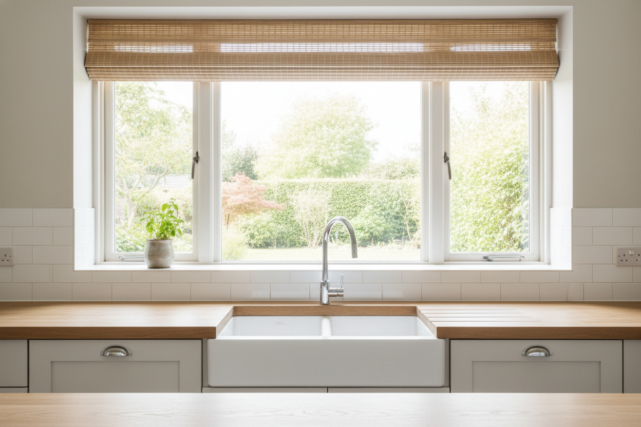 Your Kitchen Sink Needs a Roll Up Shade (Not a Cafe Curtain)