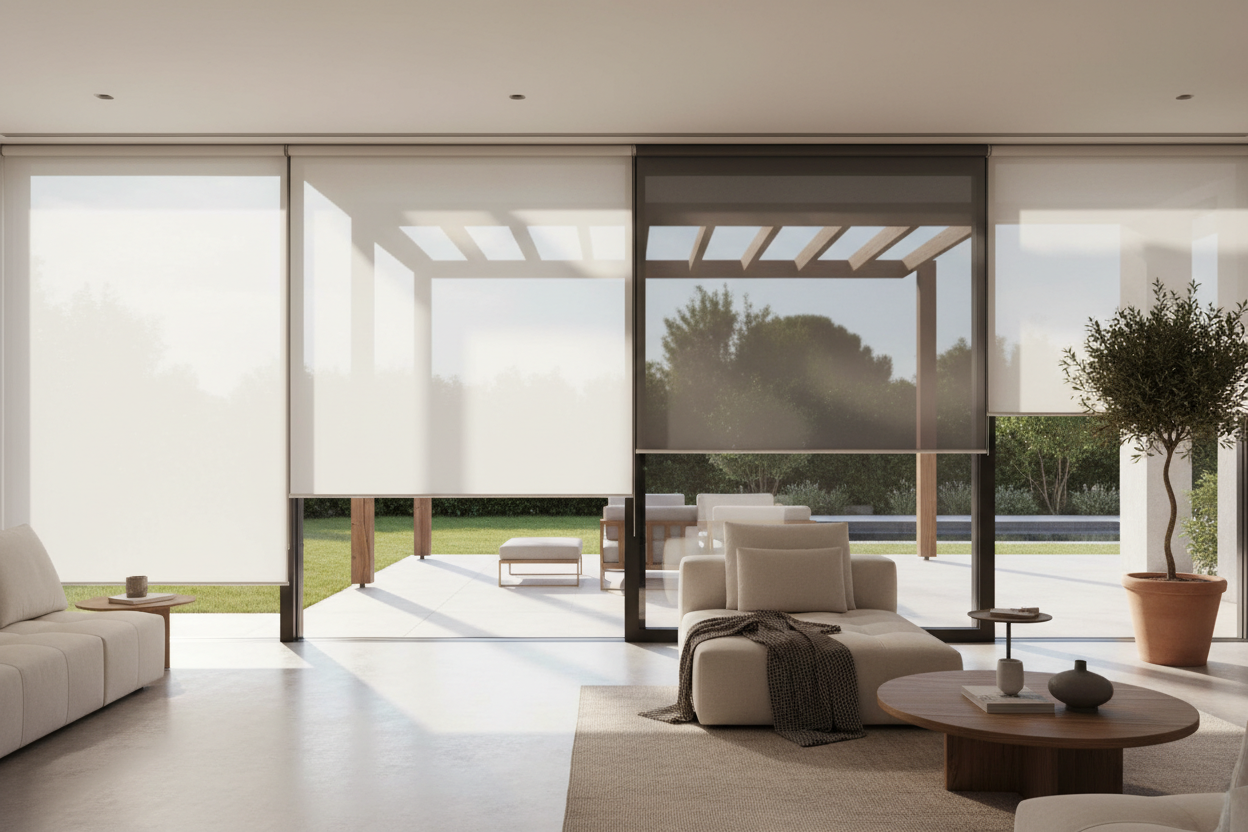 Your Patio Cords Are Whipping: The Cordless Exterior Roller Shade Fix
