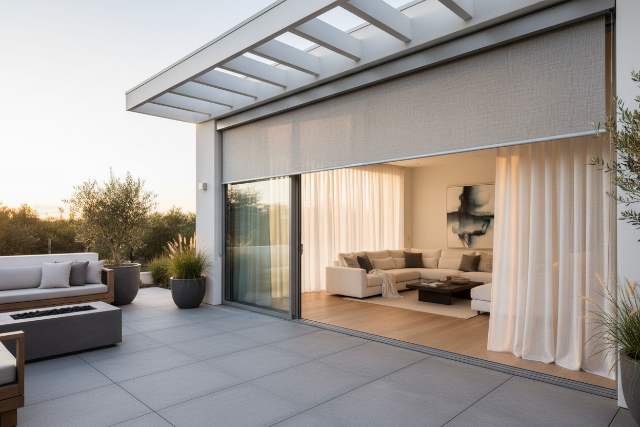 Why an Outdoor Roller Shade 12 Ft Wide Doesn't Have to Look Industrial