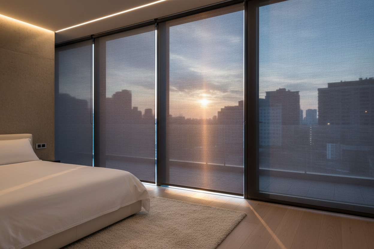 Does a Mesh Roller Shade Actually Give You Any Privacy at Night?