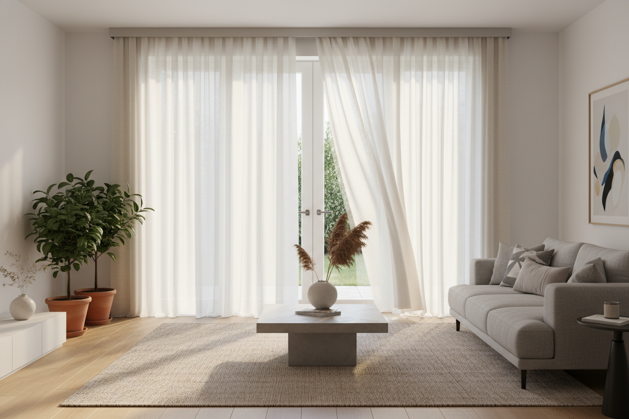 I Fixed My Awkward French Doors With a 27 Inch Roller Shade