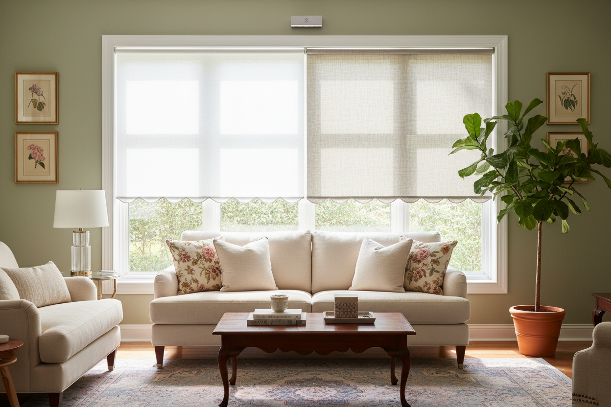 Are Roller Shades Scalloped at the Hem Too Vintage for a Modern House?