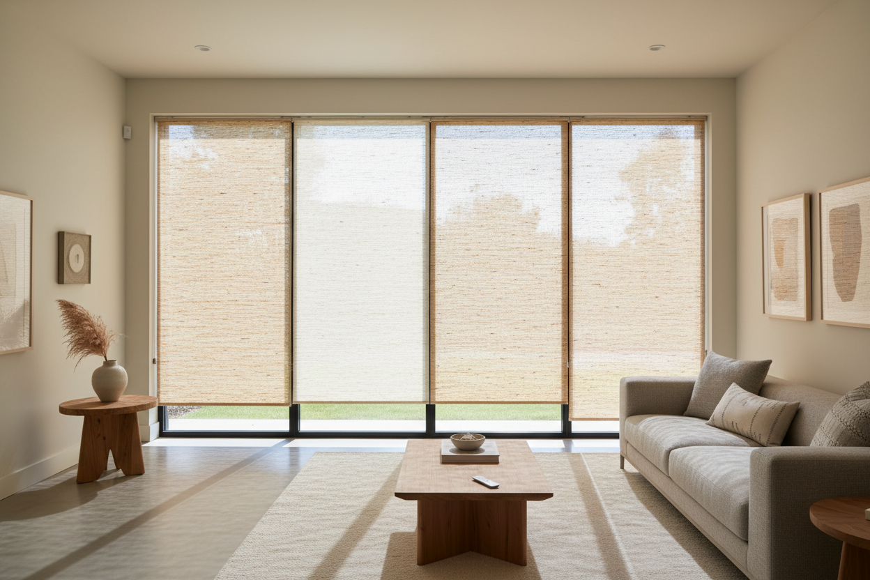 I Traded Faux Wood for Natural Roller Shades Woven With Bamboo