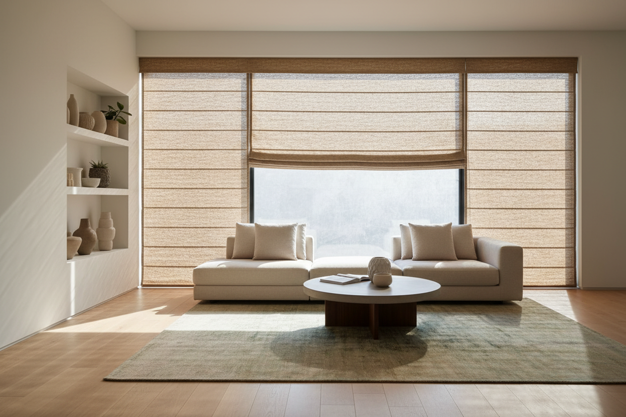 Are Grass Roller Shades Too Unfinished for a Formal Room?