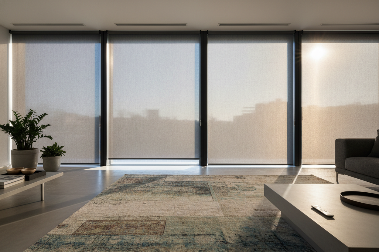 I Finally Caved to Tinted Roller Shades to Save My Fading Rug