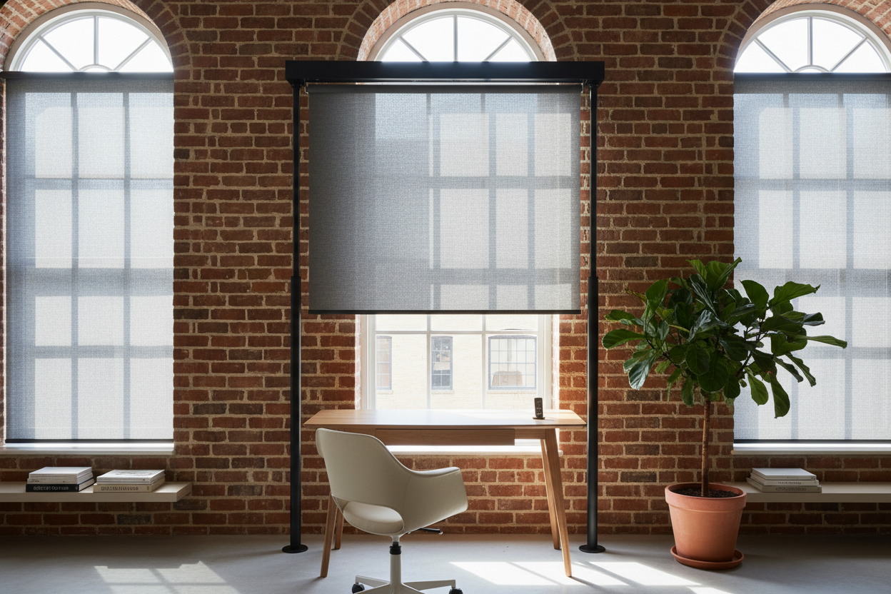 Can't Drill Into Brick? Try a Free Standing Window Shade Instead