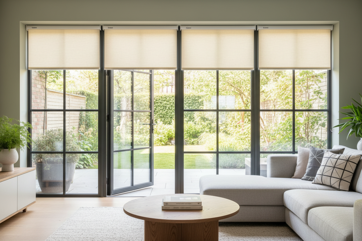 Stop Drilling Into French Doors: Try a Window Glass Shade Instead