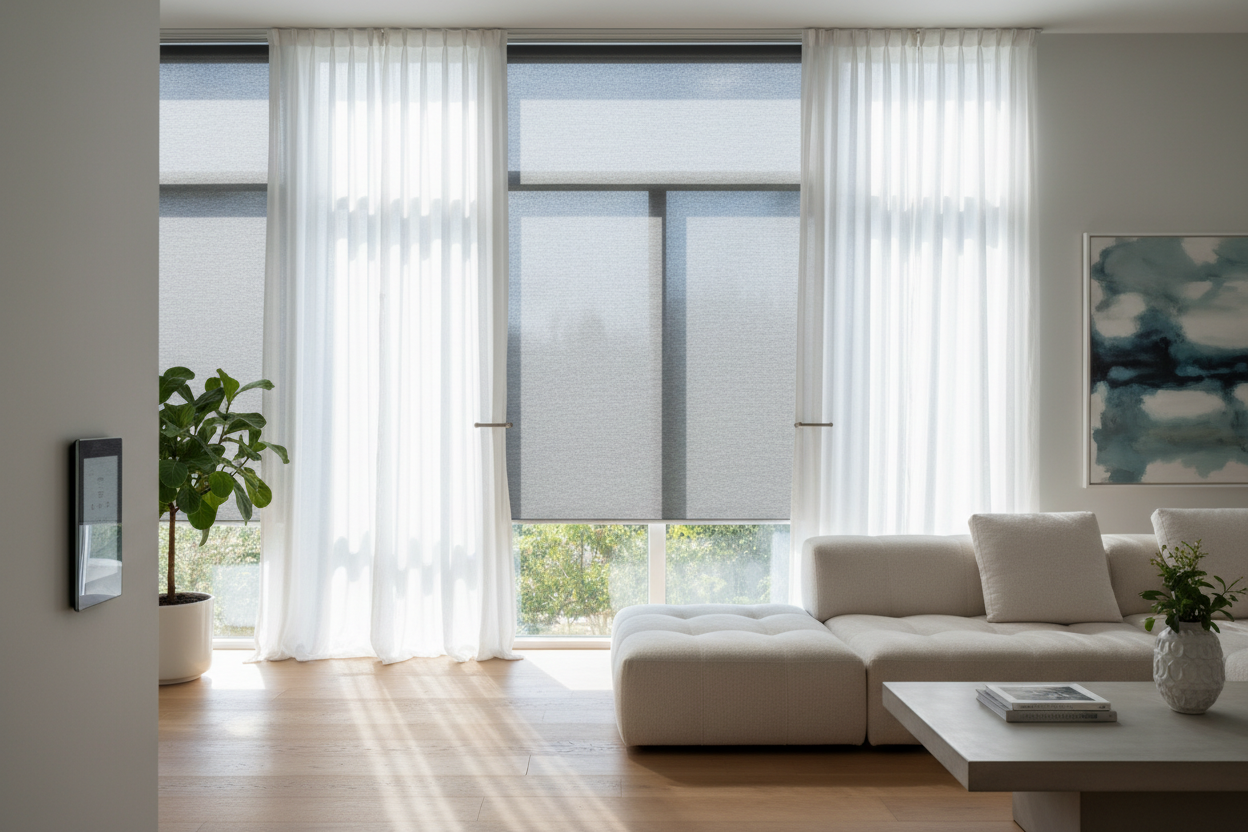 Why I Hide a 3% Shade Screen for Windows Behind Every Set of Drapes