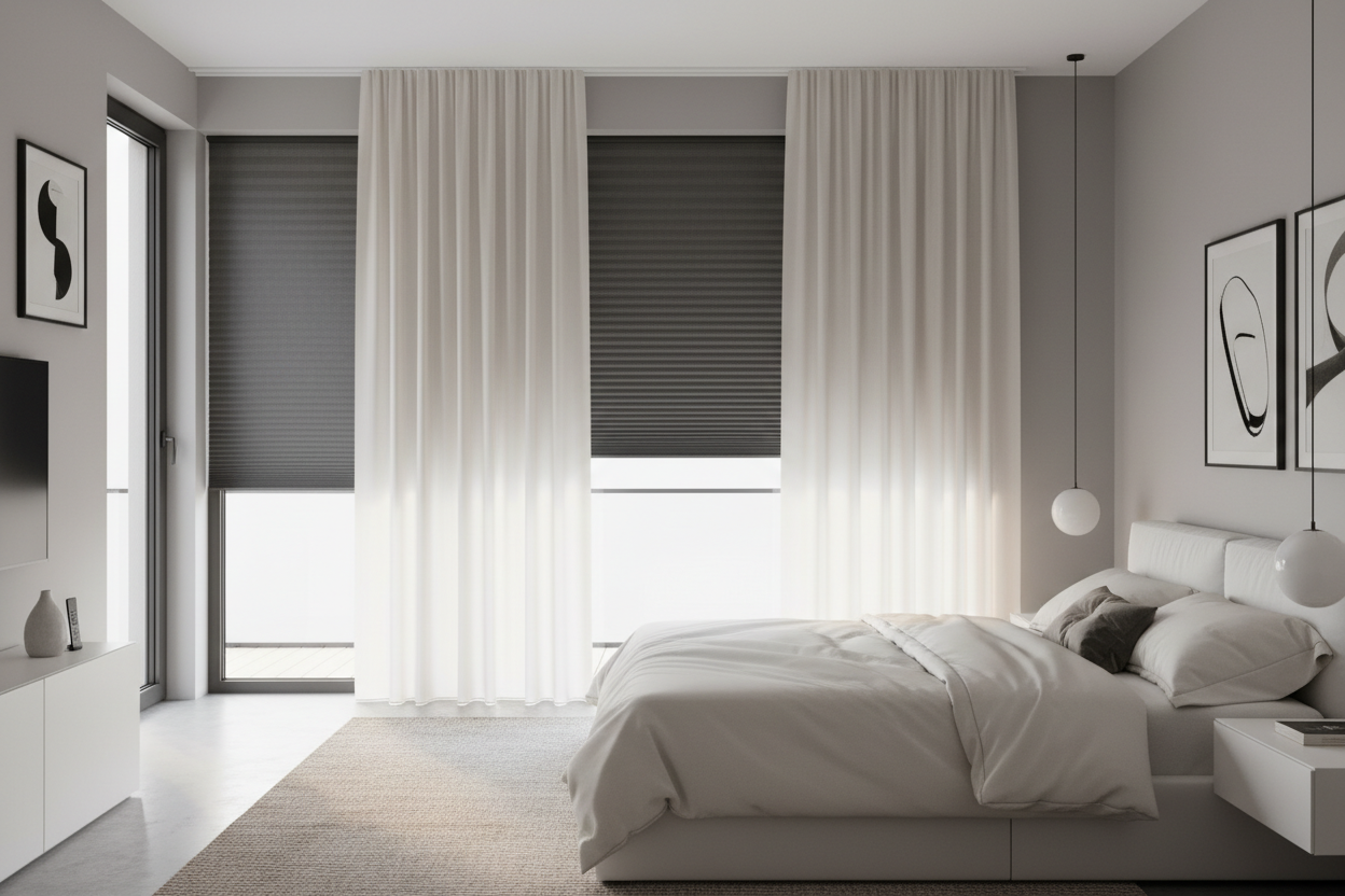 My Sleep Secret: Hiding Blackout Blinds Behind Blinds
