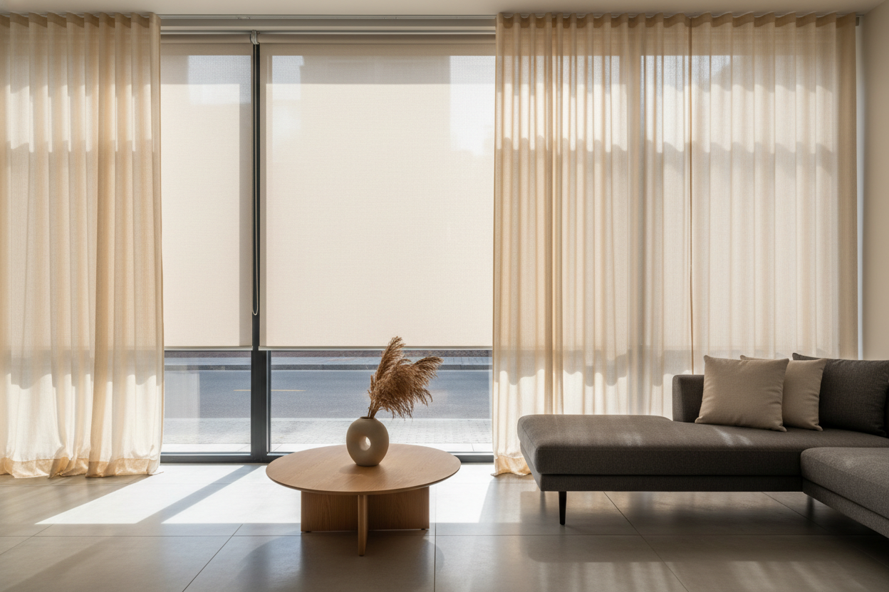 Why I Layer Drapes Over One Way Vision Window Shades