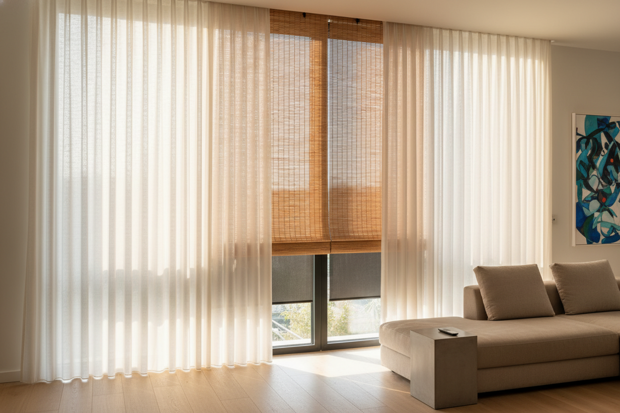 Woven Roman vs. Woven Roller Shade: Which Layers Better Under Drapes?