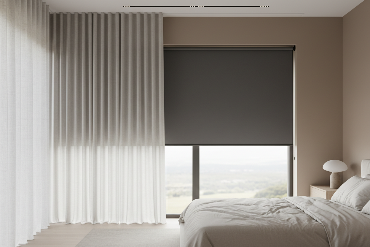 I Layered Linen Over Cortinas Roller (And Finally Slept Past 6 AM)