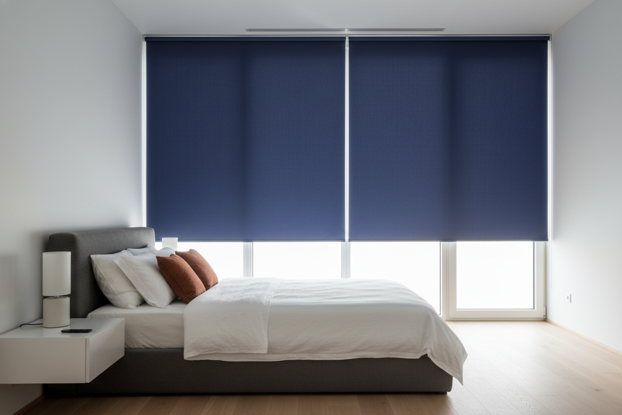 How to Use a Blue Roller Shade as a Neutral (Without Looking Nautical)