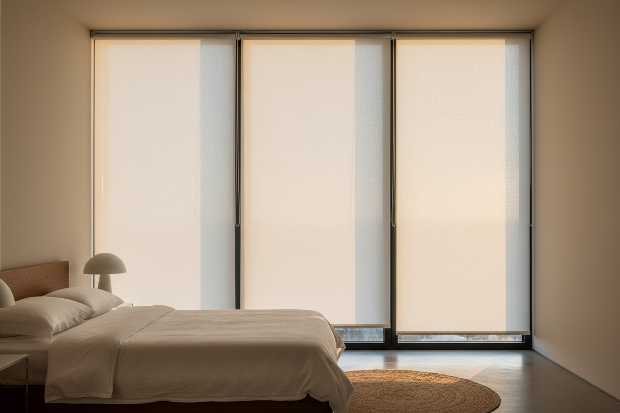 I Swapped My Stiff Vinyl Blinds for a Matte Cotton Roller Shade