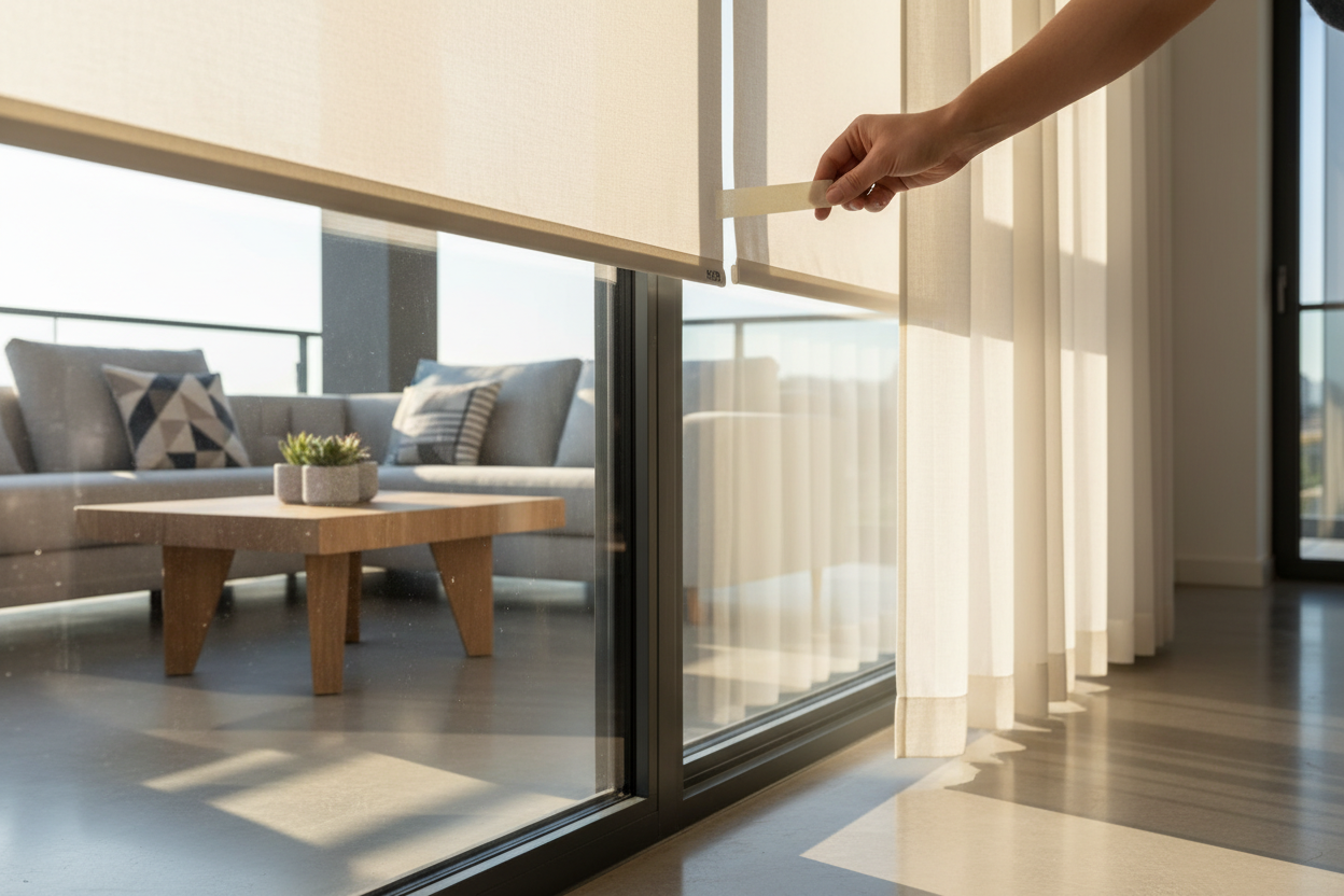 The Masking Tape Trick: How to Fix Telescoping Roller Shade Drama