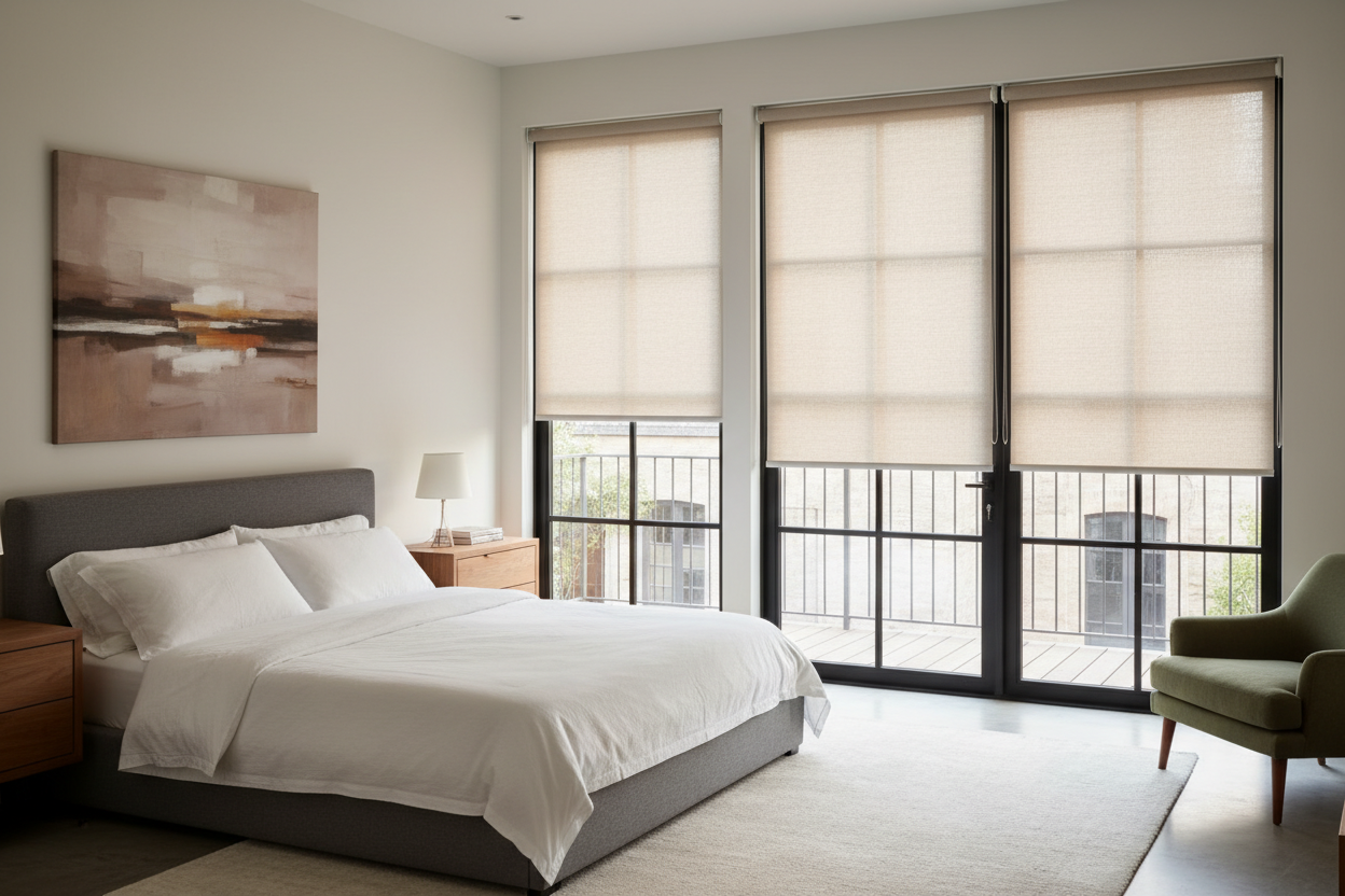 The Trick to Hanging French Door Roller Blinds Without Rattling