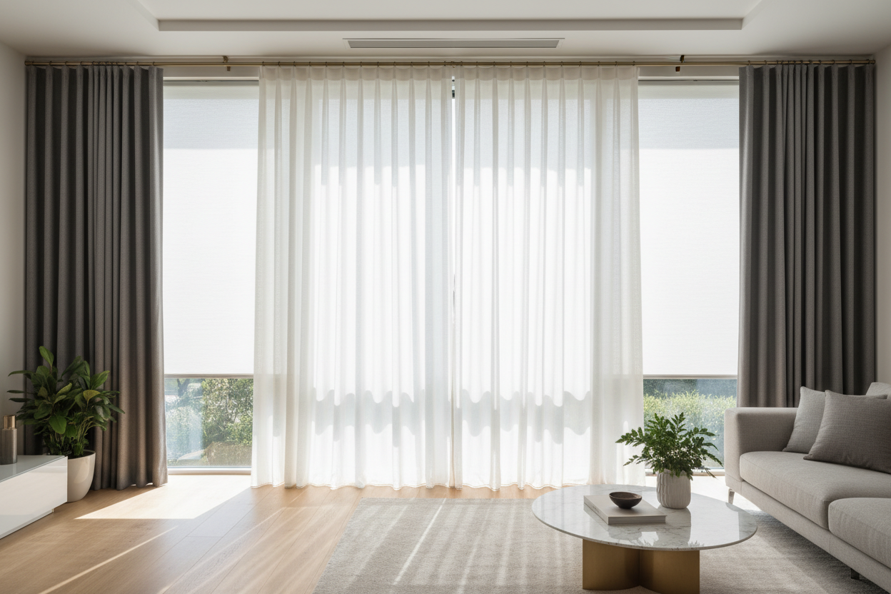 How to Layer Curtains, Roller Shades, and Hardware Beautifully