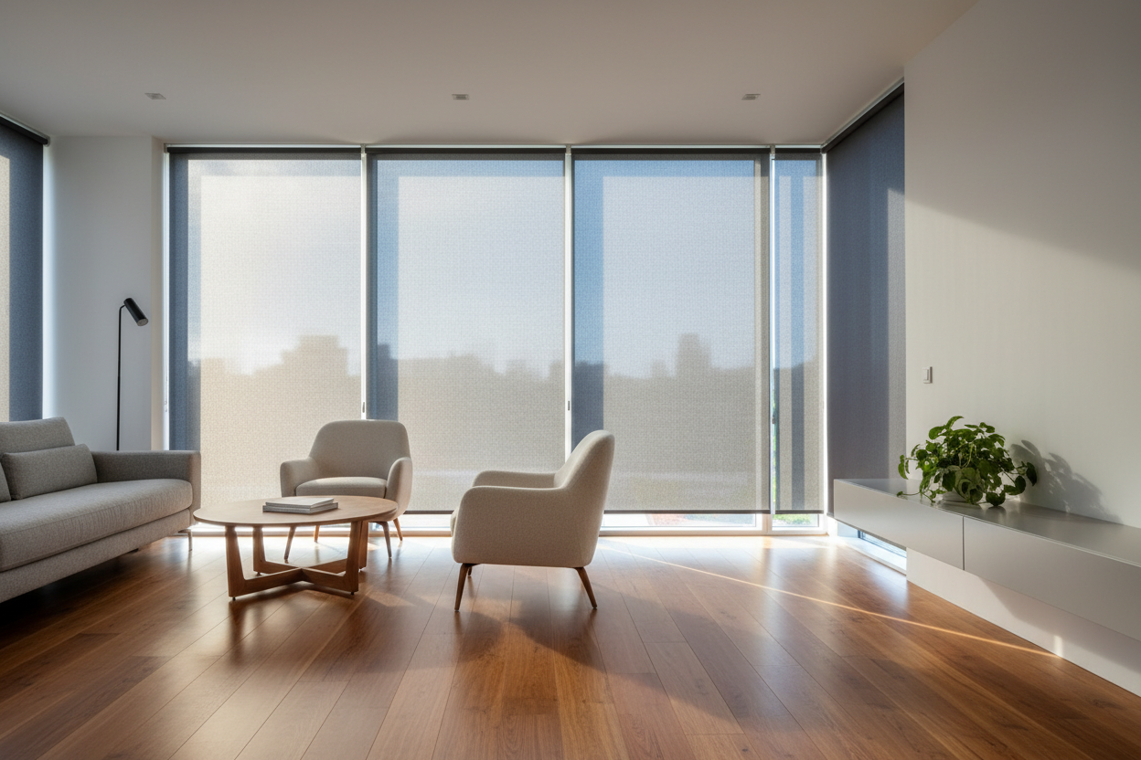 How I Stopped My Hardwoods From Bleaching With Tinted Roller Blinds