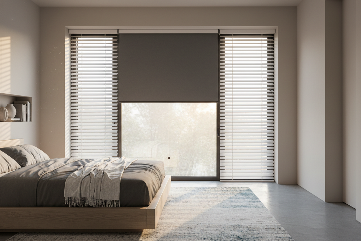 Why I Always Hide a Blackout Roller Shade Behind Blinds Now
