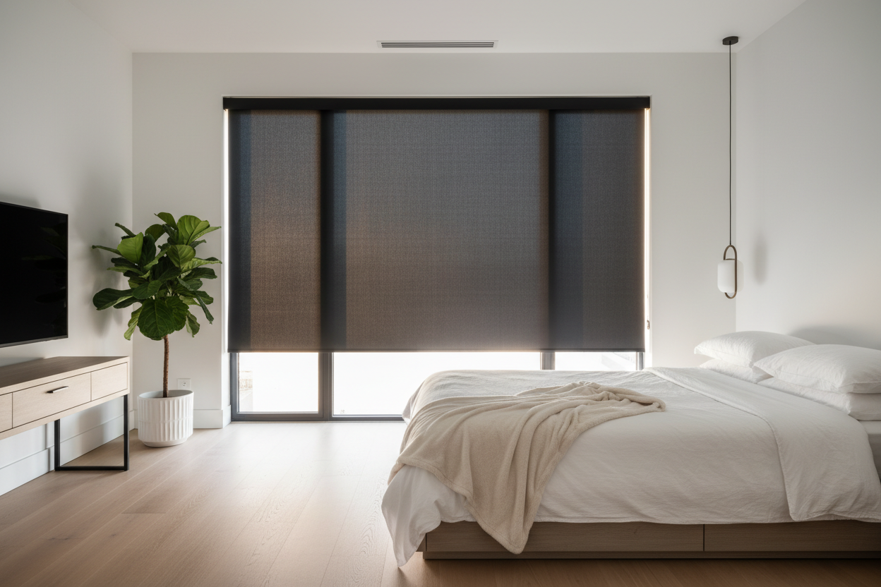 The Trick to Styling a Black Window Shade Without the Batcave Vibe