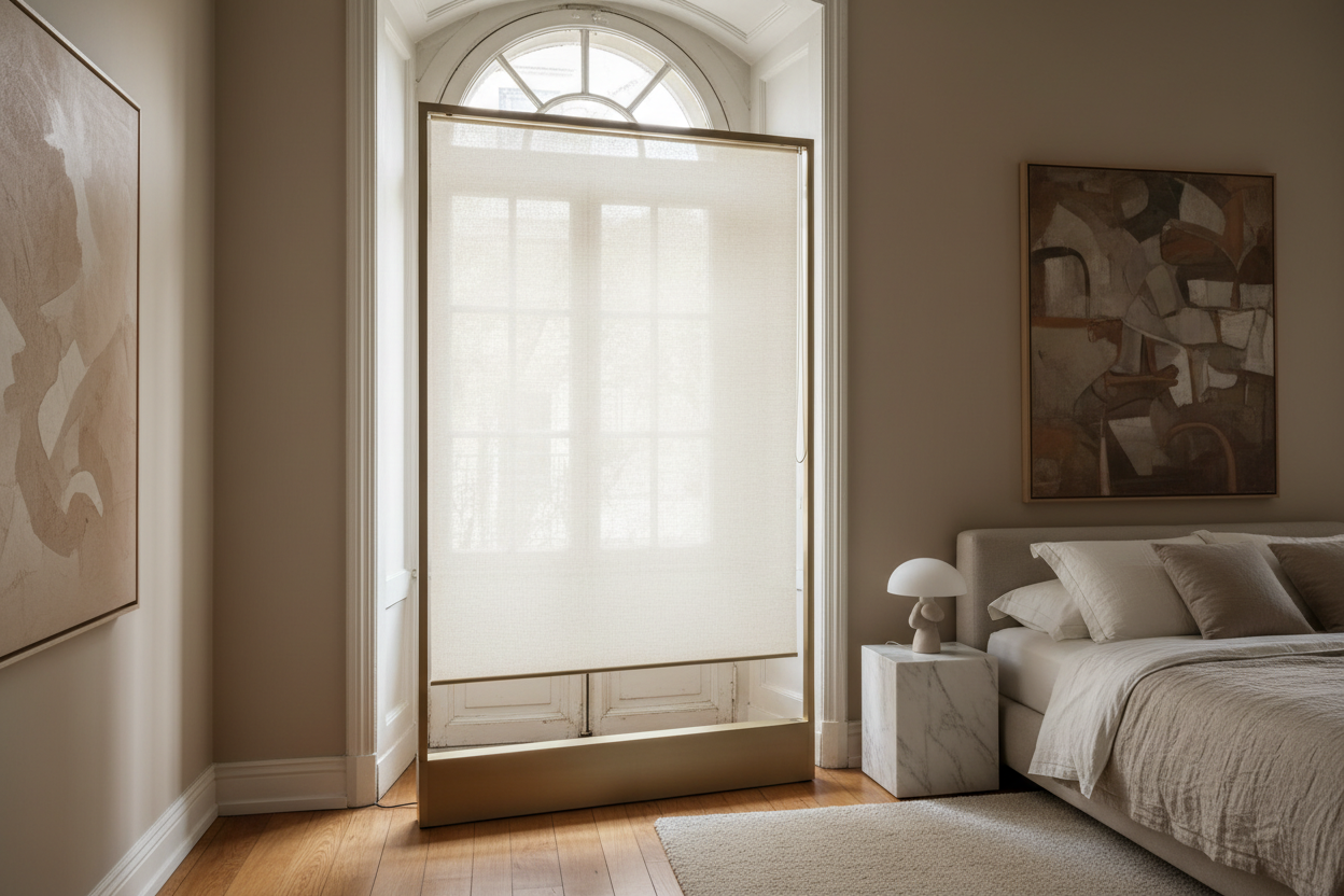 I Couldn't Drill the Plaster, So I Tried a Free Standing Window Shade