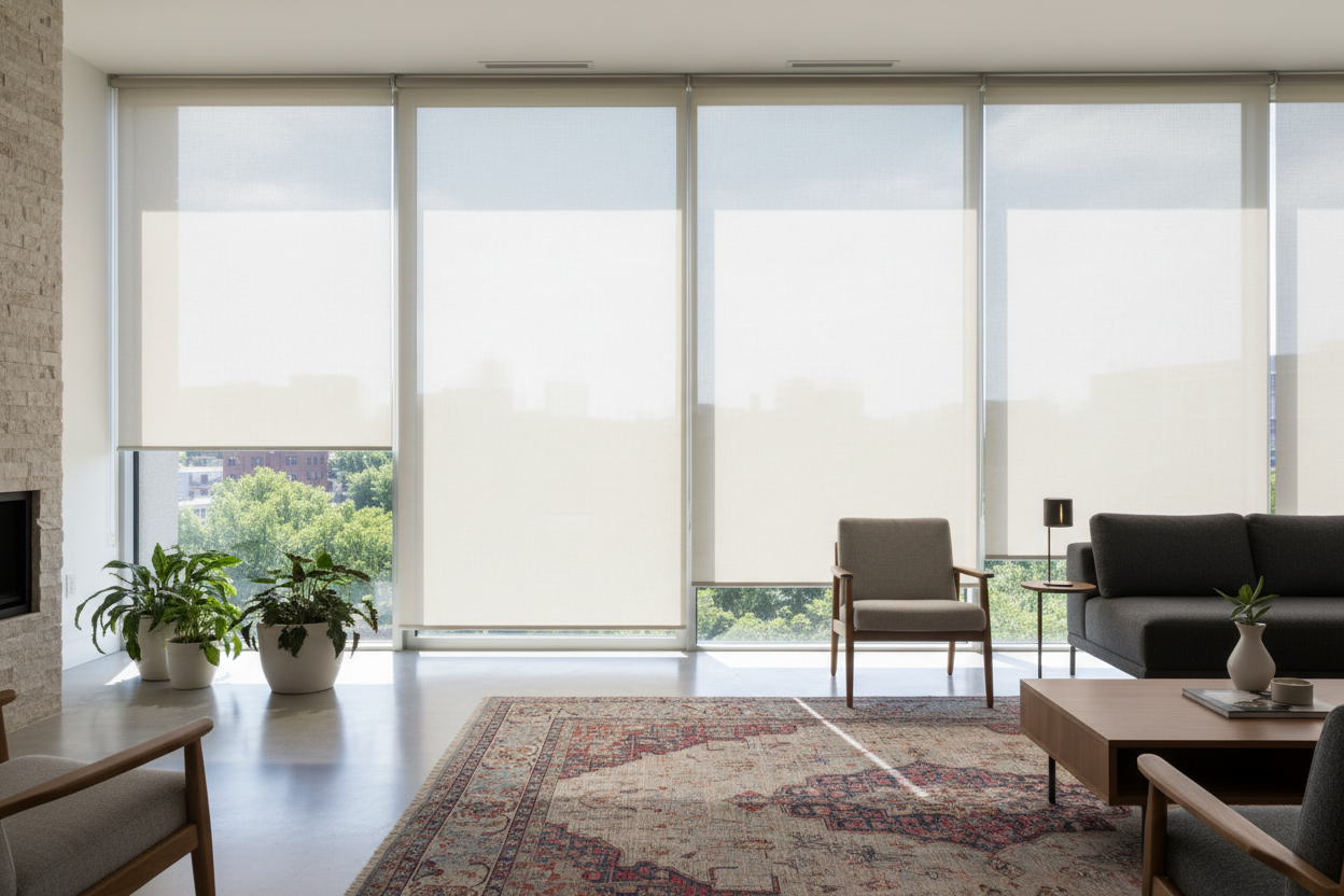 I Saved My Fading Rugs With Solar Blinds for Windows (And Kept My View)