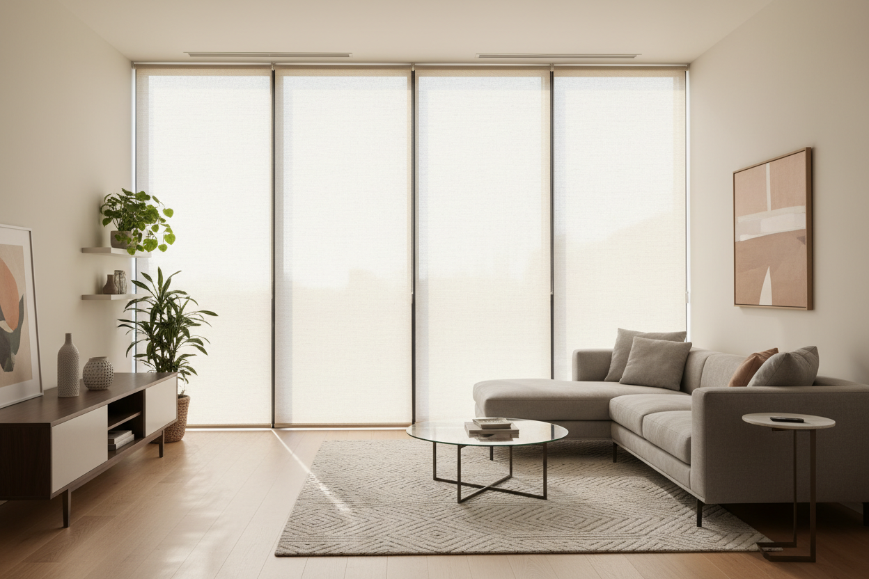 Your Living Room Needs Sun Shades for Window Glare, Not Blackouts
