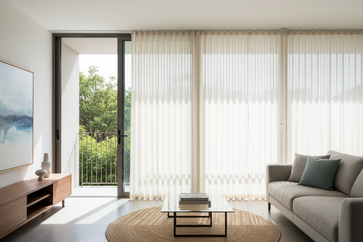 I Ditched the Clunky PVC Blinds for a Soft Vertical Sheer Shade