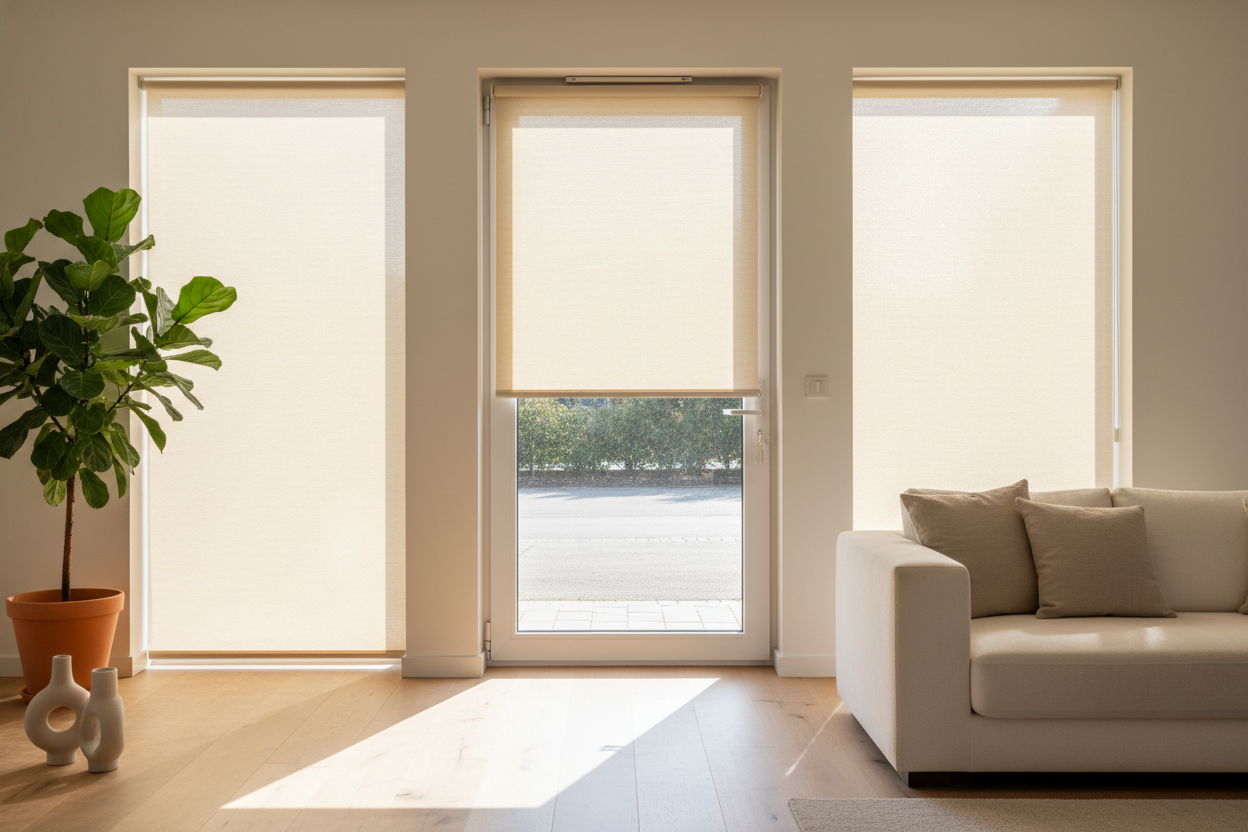 Why I Always Put a Roller Shade on Door Glass Instead of Bulky Curtains