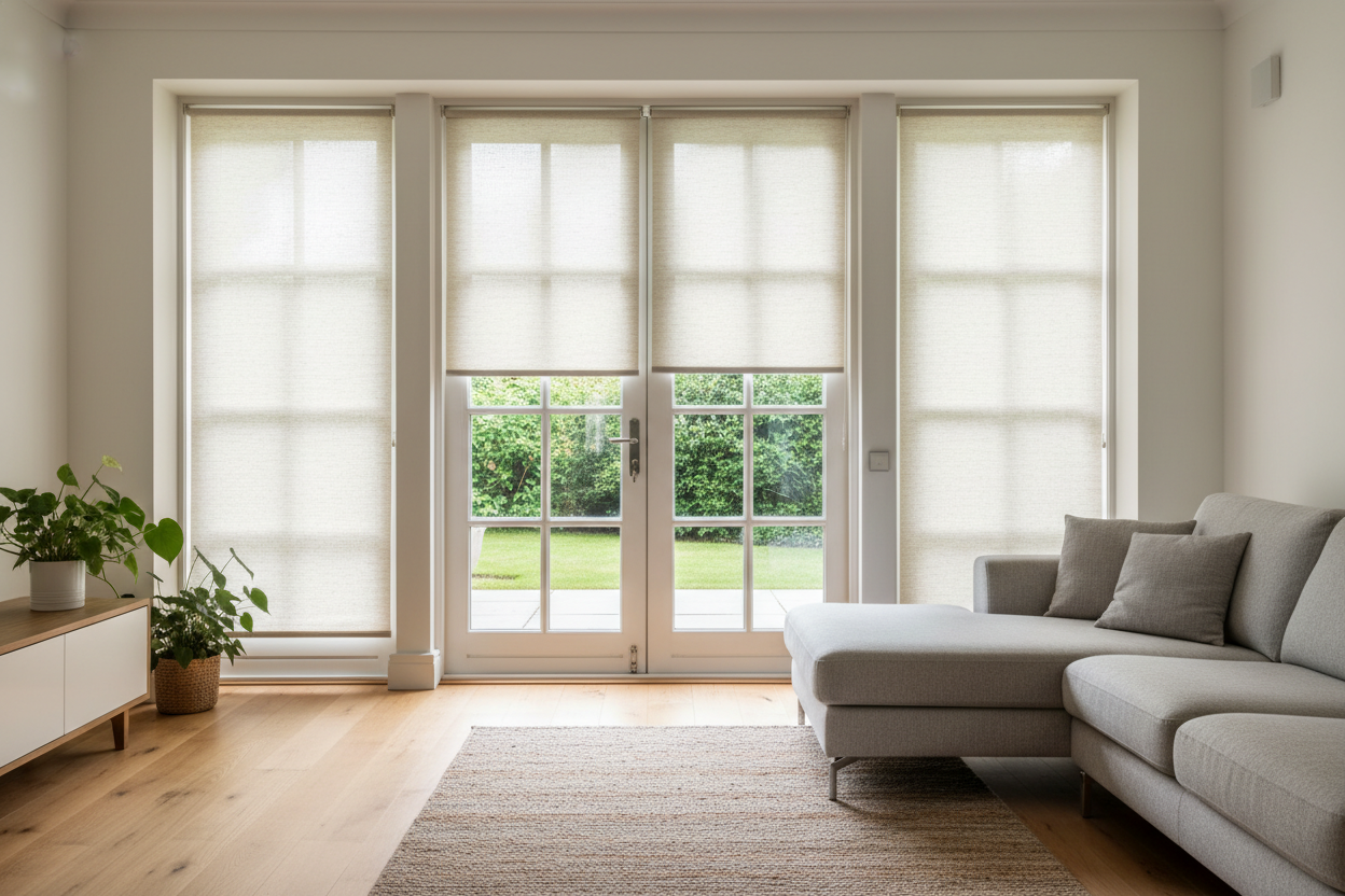 How I Stopped My Floors From Fading With Solar Shades on French Doors