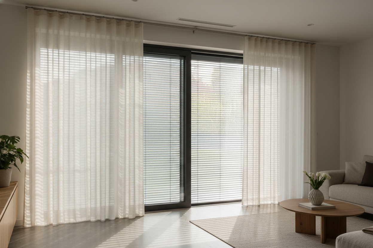 Why Your Sliding Glass Door Blinds Curtains Combo Looks Messy