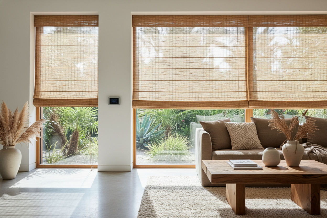 The 3 Rooms Where Wood Roman Shades Always Outperform Fabric