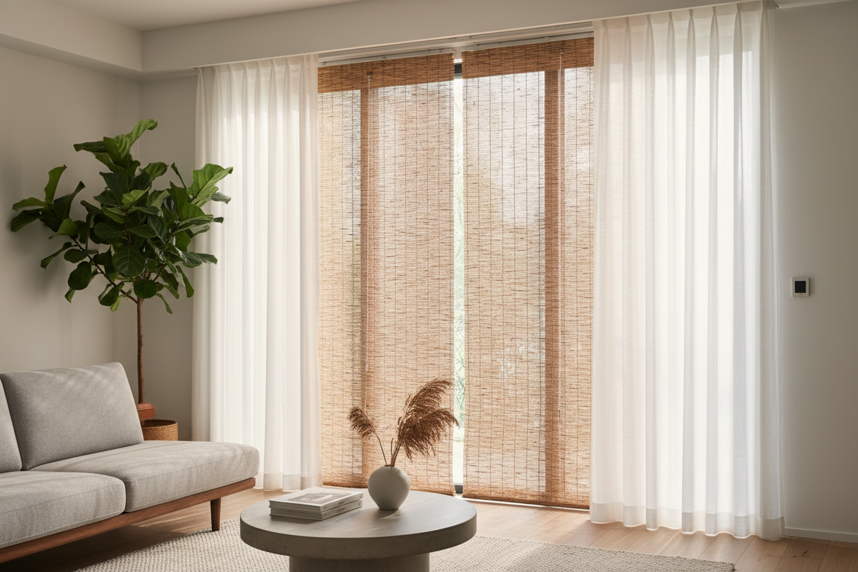 I Finally Figured Out the Perfect Bamboo Shade Curtain Formula