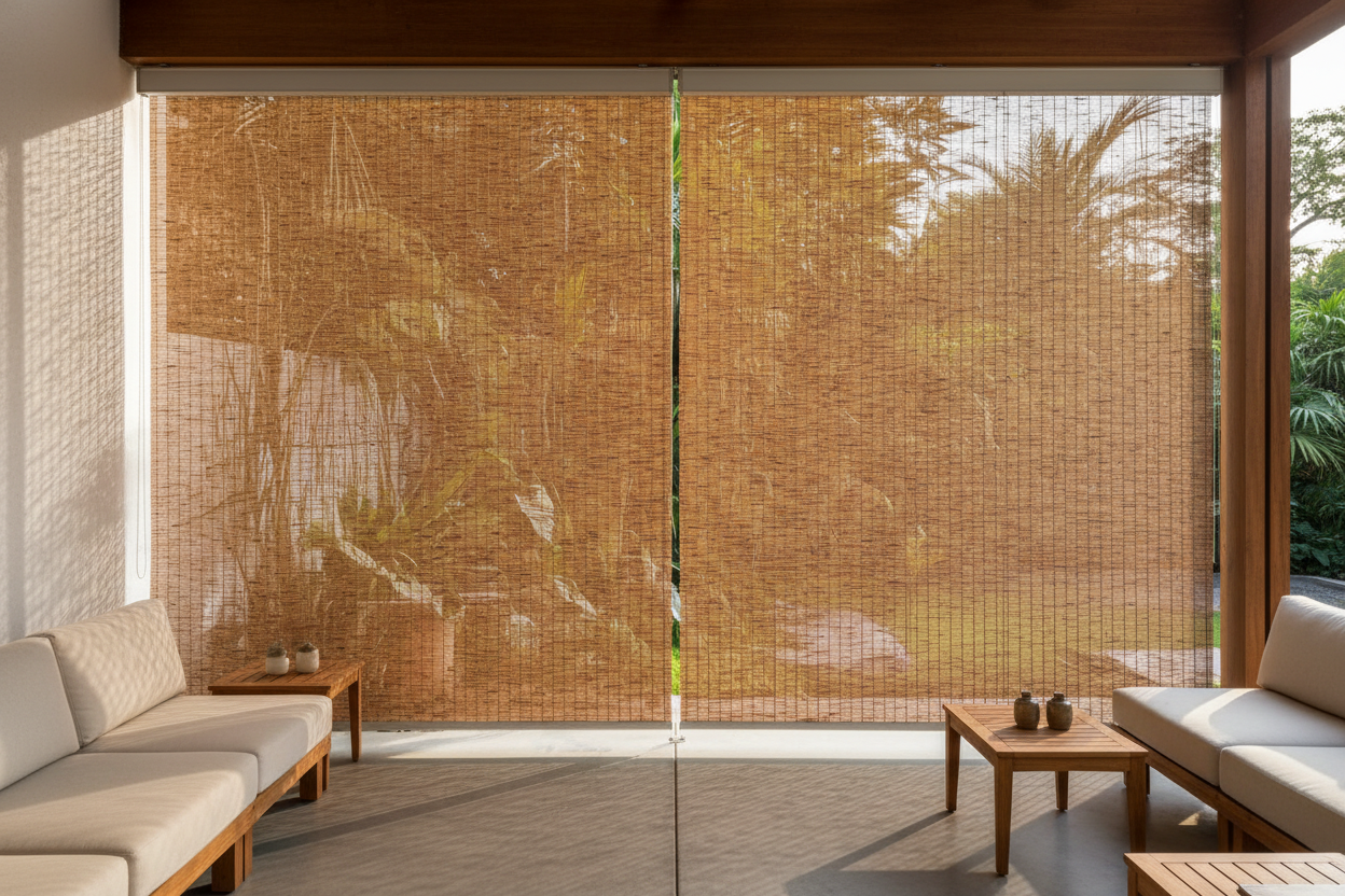 My 120 Inch Wide Outdoor Bamboo Shades Didn't Bow (Here's How)