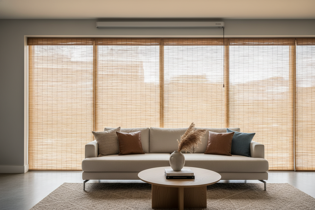 My Living Room Felt Exposed Until I Found Lined Bamboo Shades for Windows