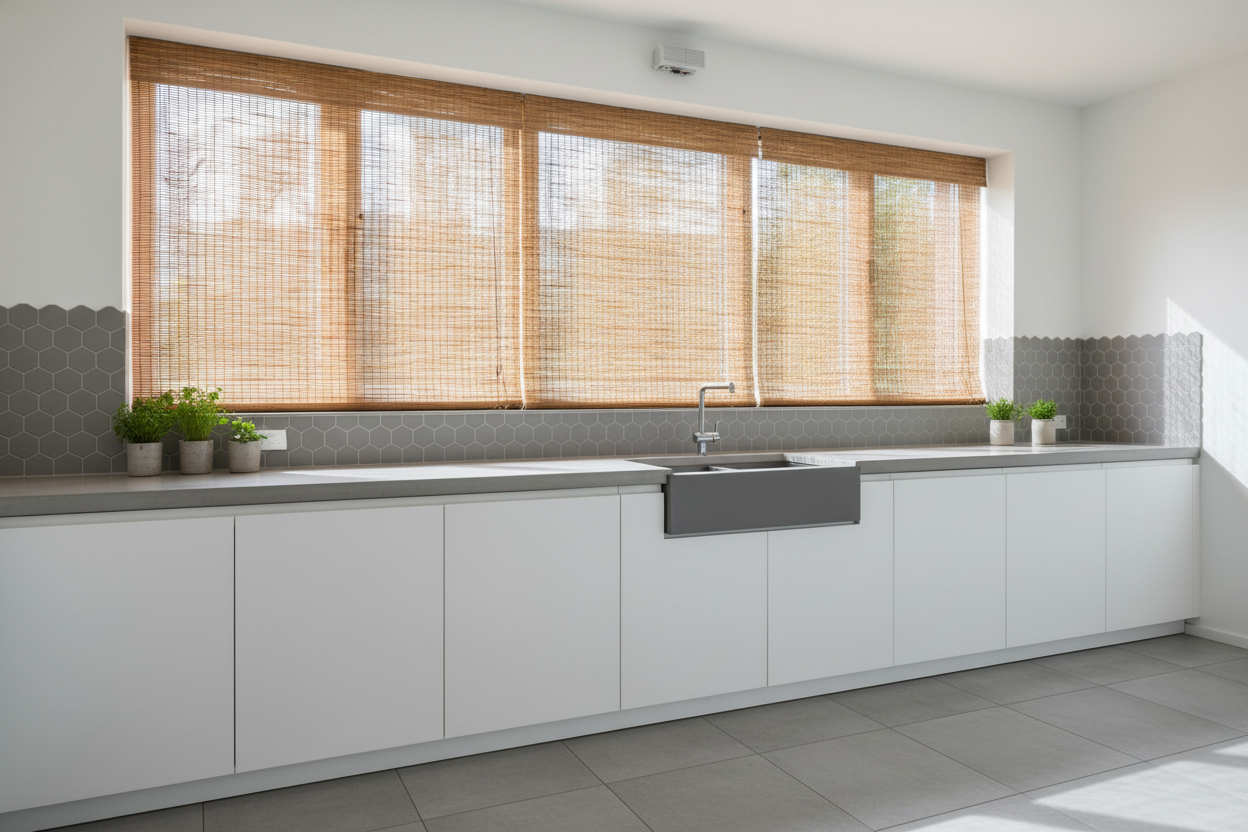 Why I Swear By Roll Up Bamboo Blinds for Cold, Tile-Heavy Kitchens