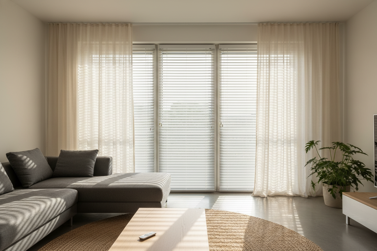 Your Wooden Blinds With Curtains Look Clunky (Try This)