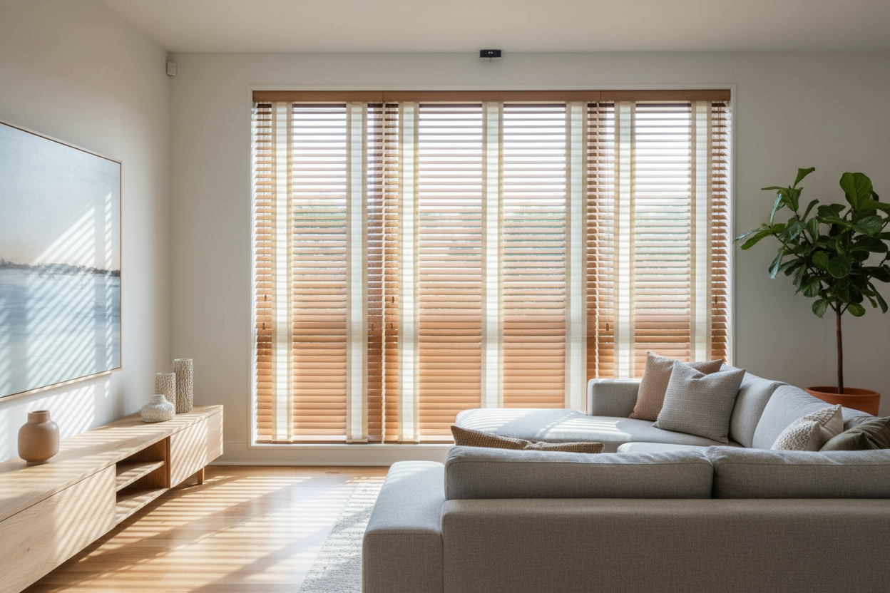 How Faux Wood Blinds With Fabric Tape Fixed My Boring Builder Windows