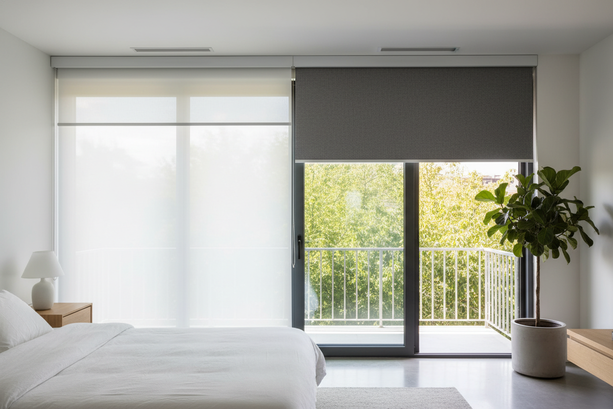 How to Hang Roller Blinds on Patio Doors So You Can Actually Walk Outside