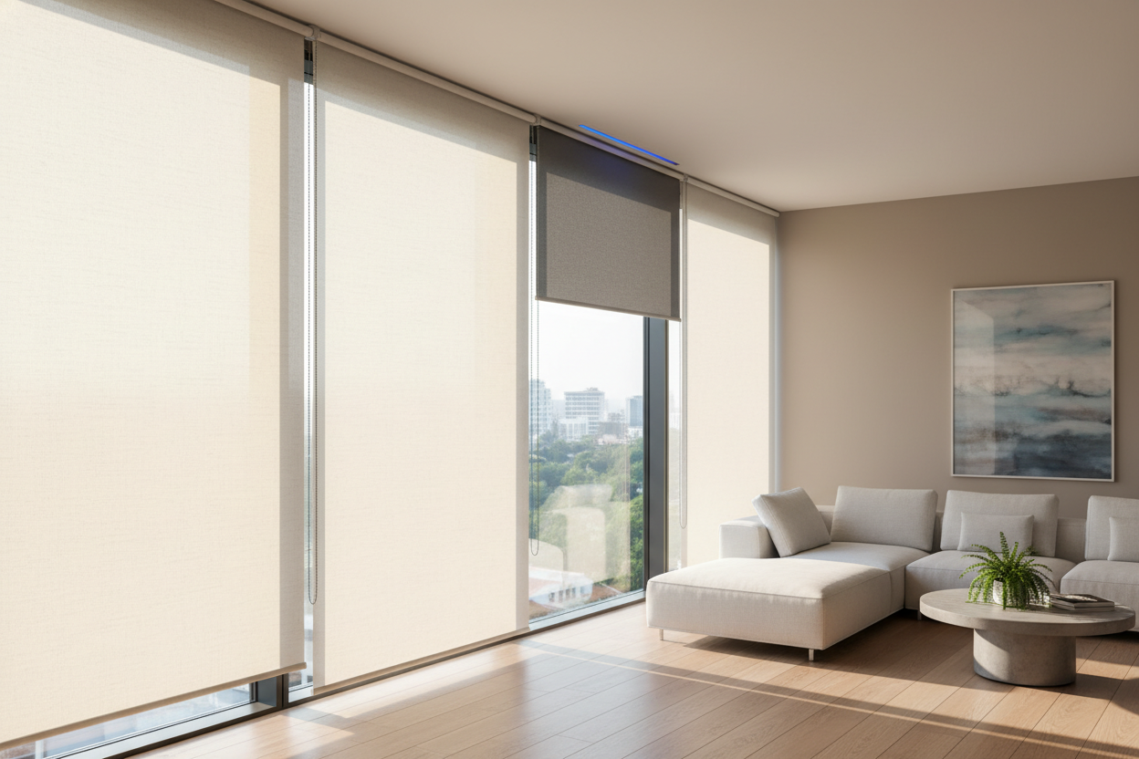 I Replaced My Living Room Window Shades With Dual Rollers