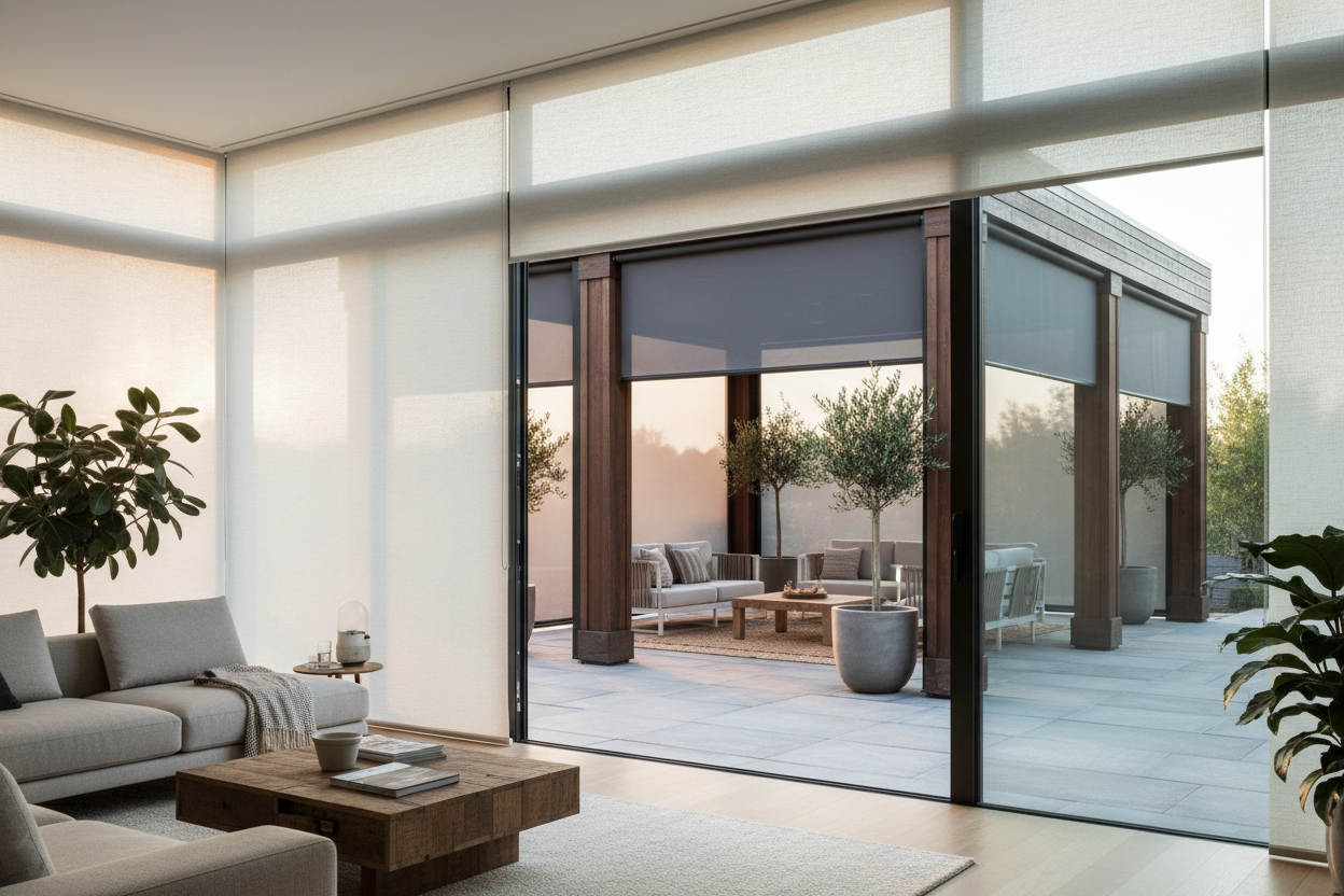 I Saved $20K Faking a Screen Room Using Shades for Patio Columns