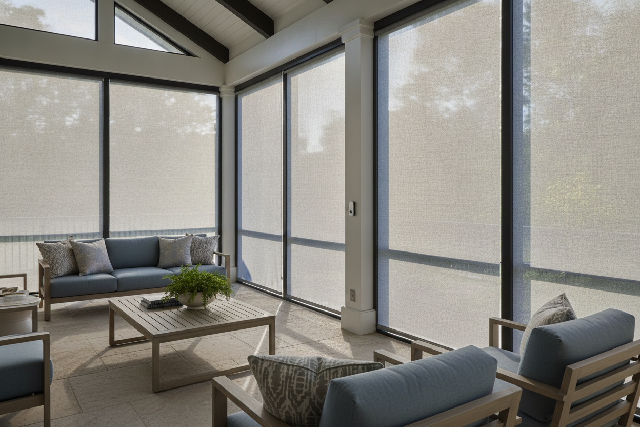 My Secret to Window Coverings for Screened Porch That Don't Mildew