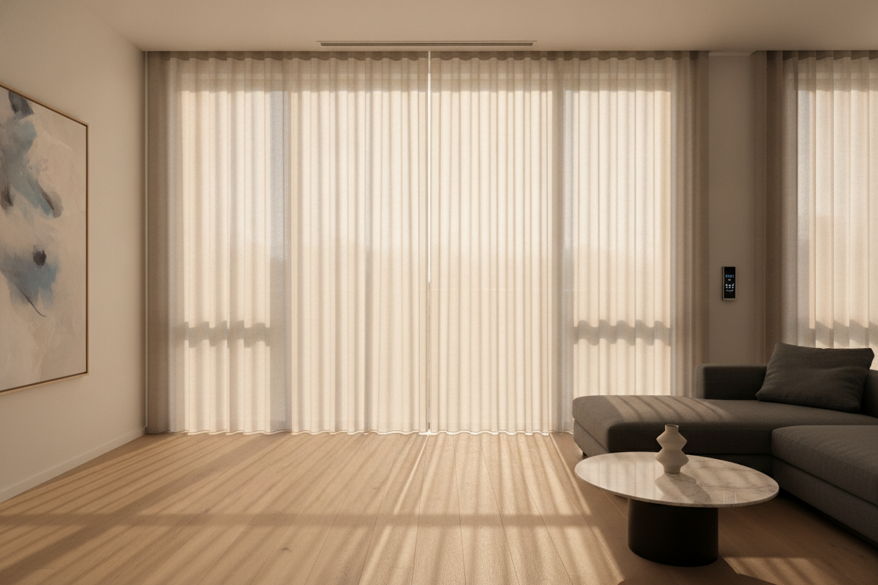My Wood Floors Were Baking Until I Hung Automatic Shades for Windows