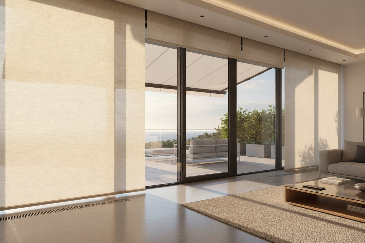 Your 5 PM Glare Needs Motorized Exterior Window Shades, Not an Umbrella
