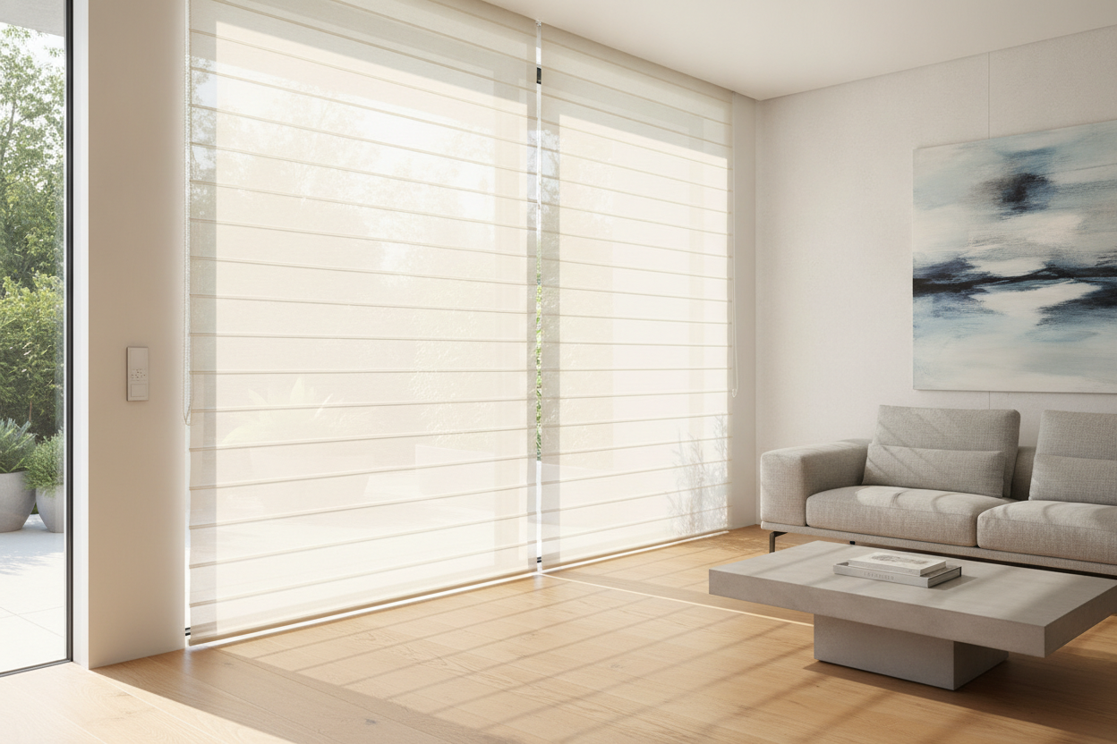 Why I Replaced Ruined Drapes With Motorized Blinds for Patio Doors