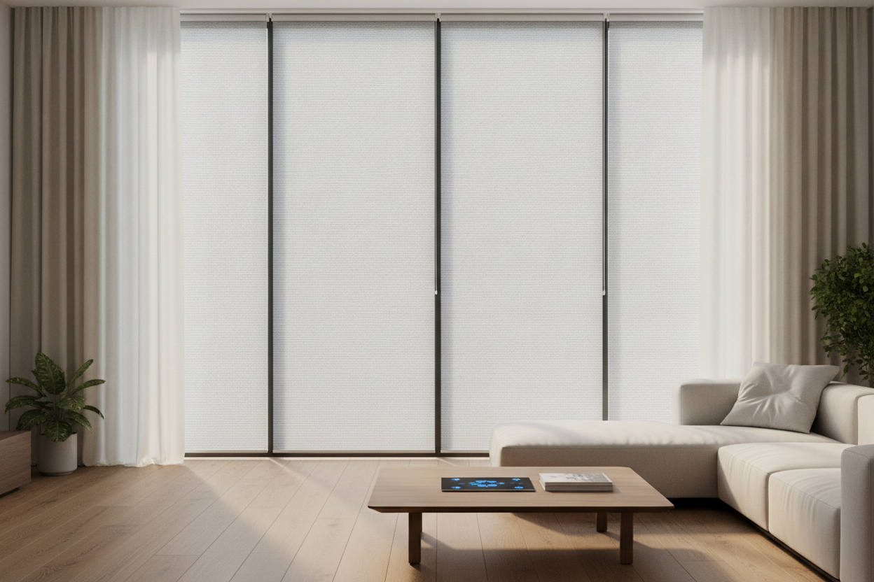 Why I Always Layer Motorized Solar Blinds Behind Custom Drapes