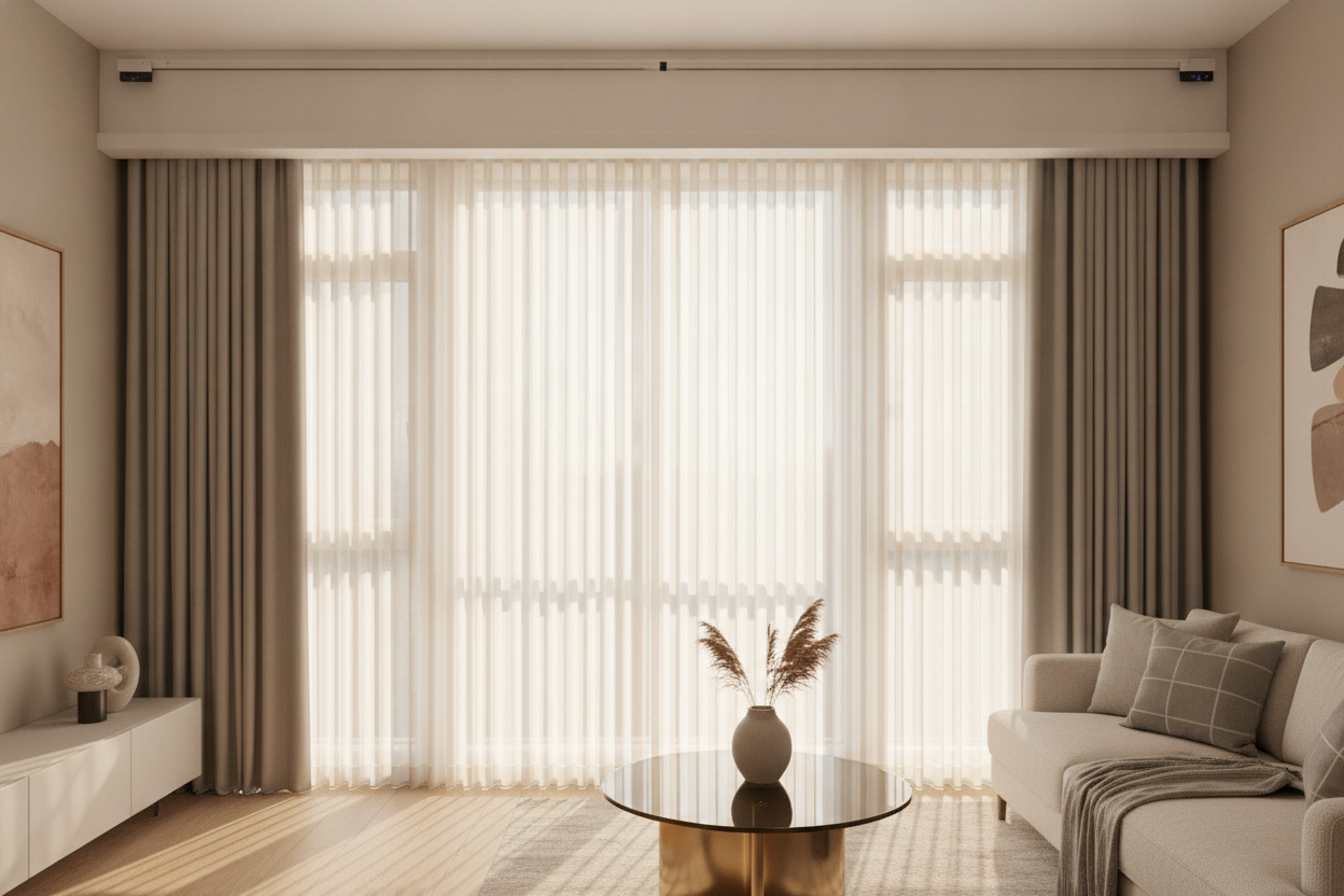 I Kept My Vertical Blinds Vinyl (But Hid the Ugly Plastic Headrail)