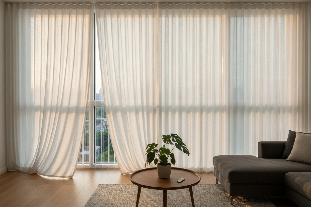 Why I Always Cover Vertical Blinds With Curtains in Rentals