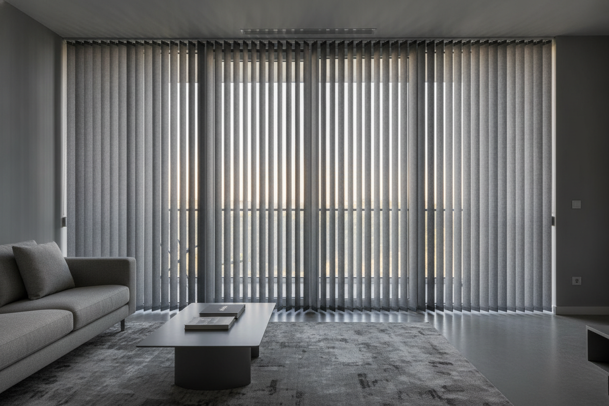 Why Grey Vertical Blinds Are the Only Slider Treatment I Use Now